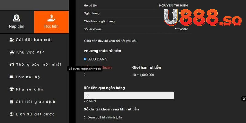 Các bước rút tiền U888 đơn giản hiệu quả cho thành viên
