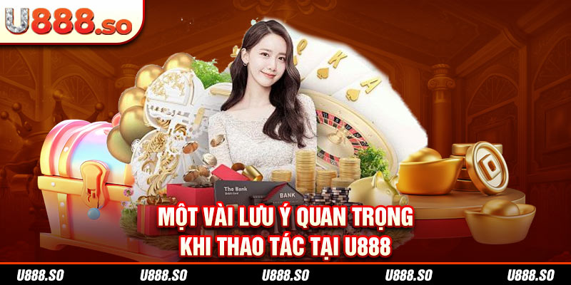 Một vài lưu ý quan trọng khi thao tác tại U888